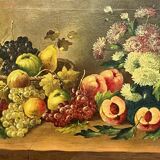 Josef Mansfeld (1819-1894). Still life with flowers and fruit.