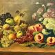 Josef Mansfeld (1819-1894). Nature morte aux fleurs et aux fruits.