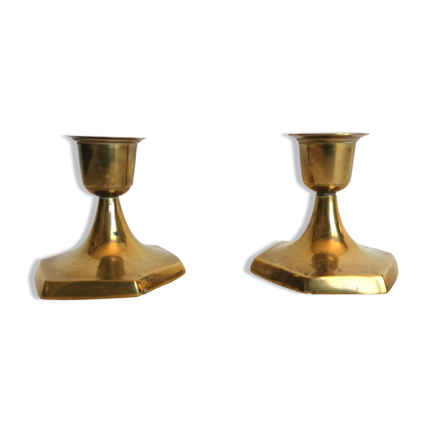 Pair of brass candlesticks
