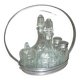 Oil vinegar salt pepper and mustard condiment server
