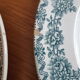 3 flat plates in faience of Saint Amand and Hamage, Terre de fer, model Argenton, color