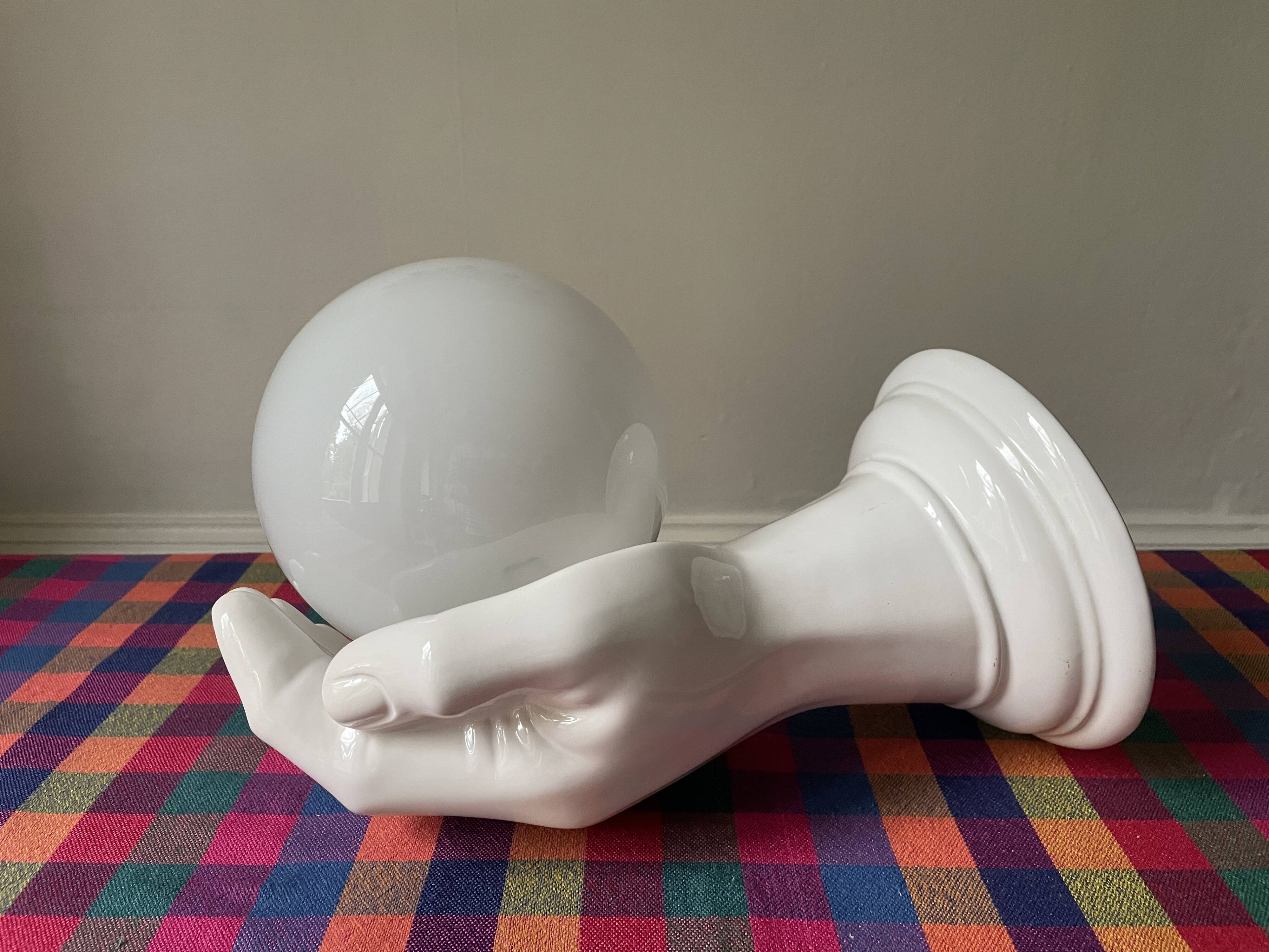 70s ceramic hand wall light