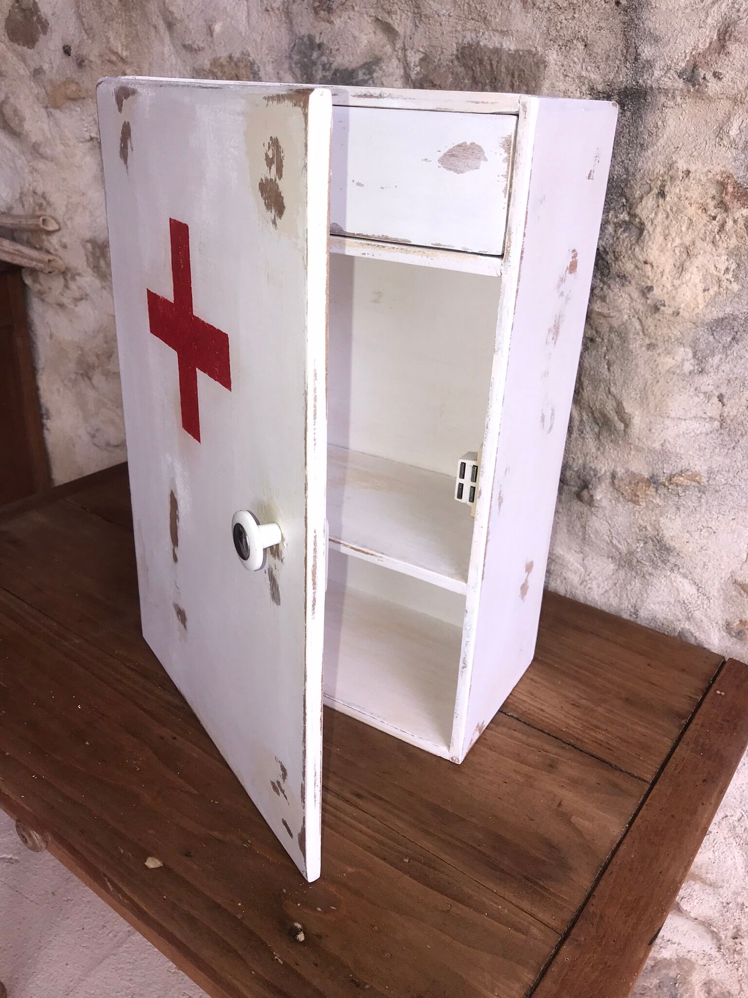 Wooden medicine cabinet