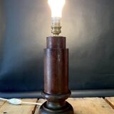 Wooden lamp, fabric cable 2M, cotton shade