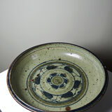 Vintage 1960s-1970s pyrite art stone fruit bowl.