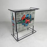 Vintage bar with inlaid tiles, Jacolor, 1970s