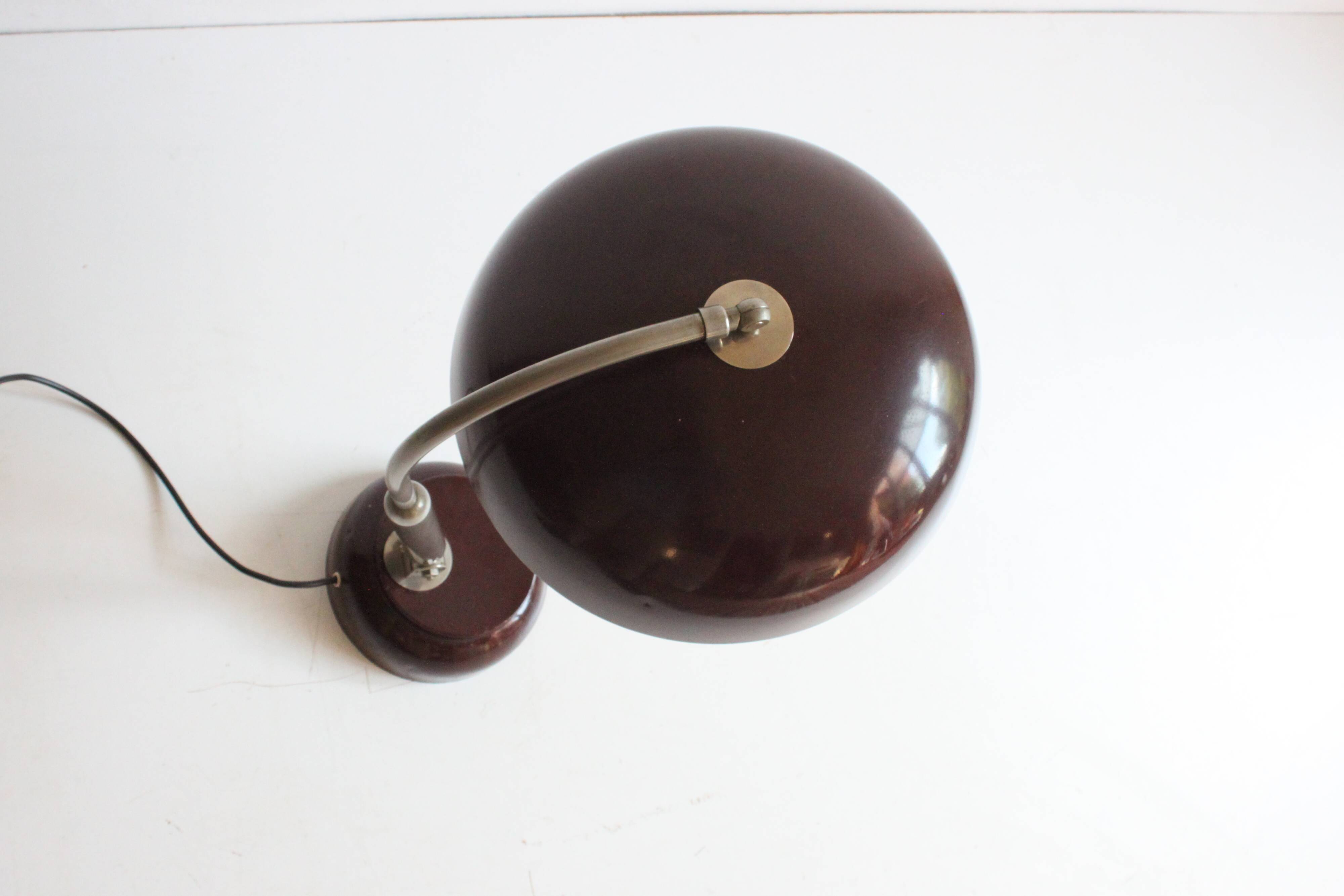 Lampe de bureau en métal avec anneau lumineux par Hala, Pays-Bas, années 1950