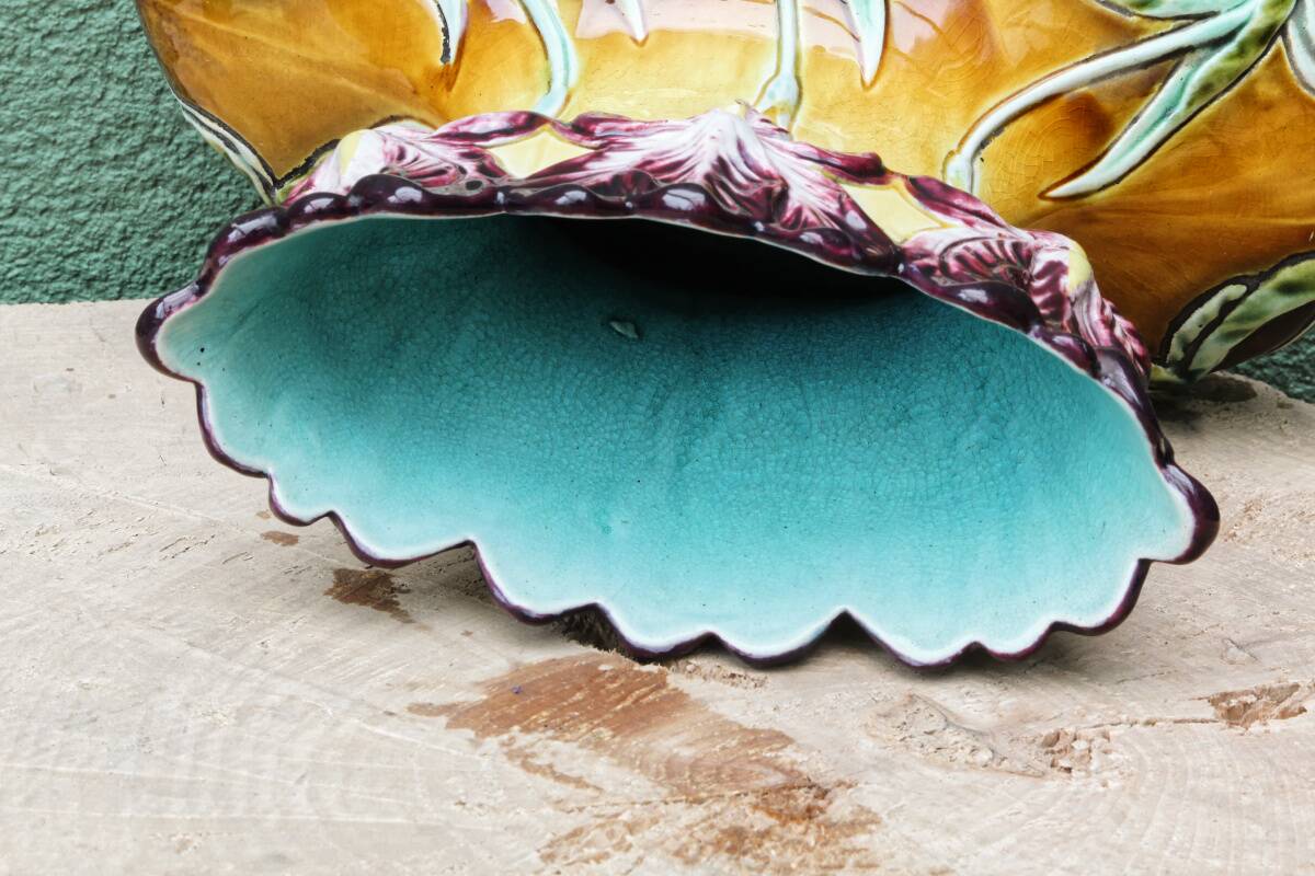 Art Nouveau slipware vase, iris