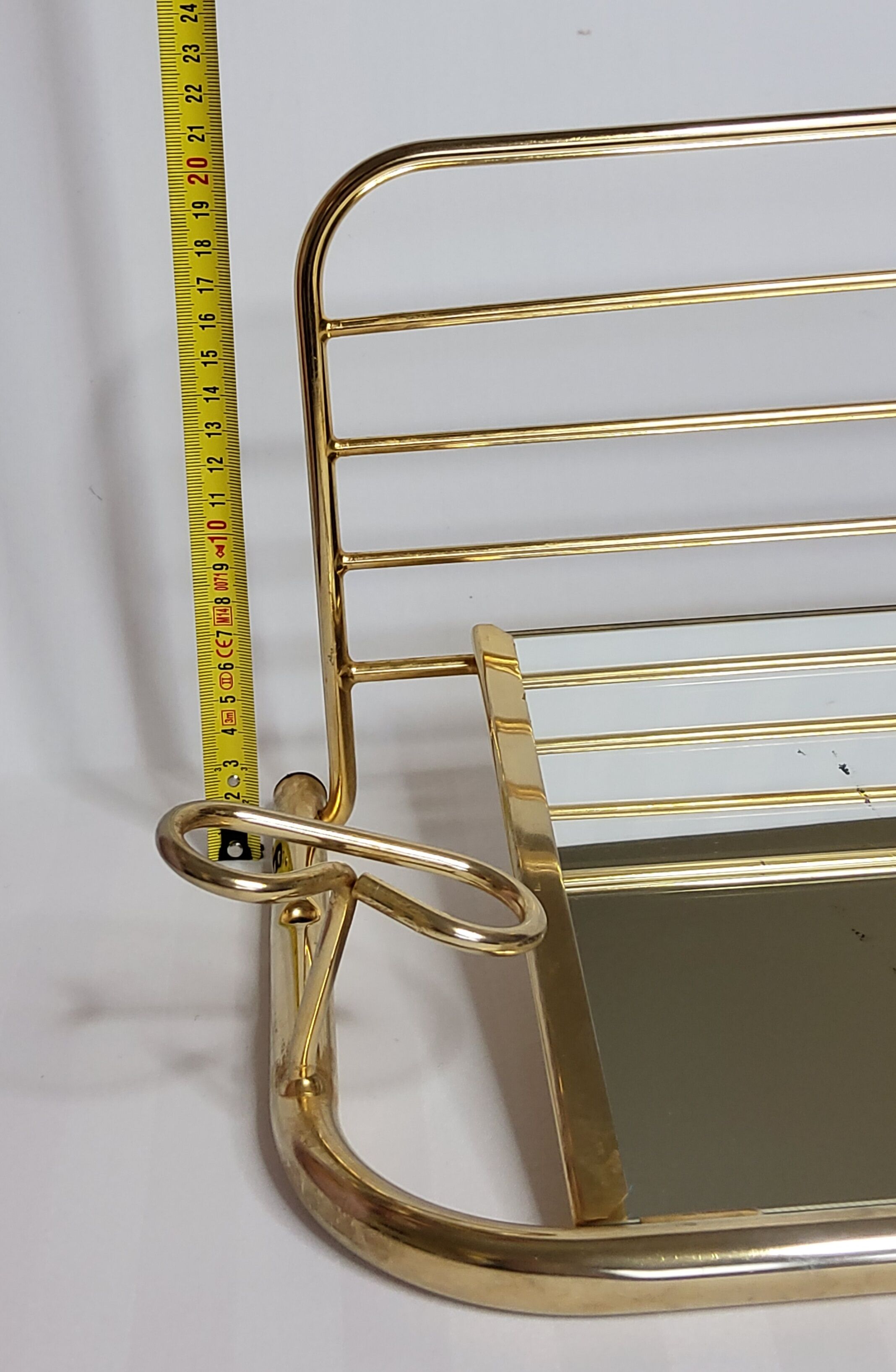 Wall coat rack in vintage gilded metal 60 cm