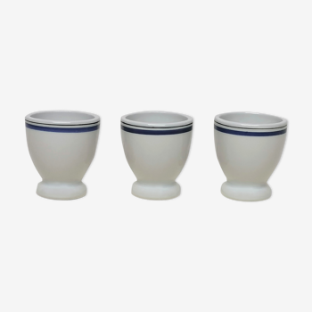 Lot de 3 coquetiers porcelaine d'Auteuil