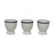 Lot de 3 coquetiers porcelaine d'Auteuil