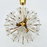 Val Saint Lambert crystal sputnik gold chandelier , 1960’s
