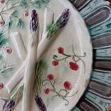 Assiette asperges barbotine