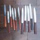 Nogent knives, teak handles, vintage (6 small, 5 large)