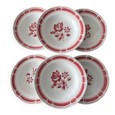 Lot de 6 creuses Badonviller rouge – Vaisselle vintage bistrot