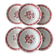 Set of 6 Badonviller red deep plates – Vintage bistro crockery