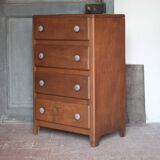 Vintage drawer unit, Art Deco wooden furniture, chest of drawers, tallboy.