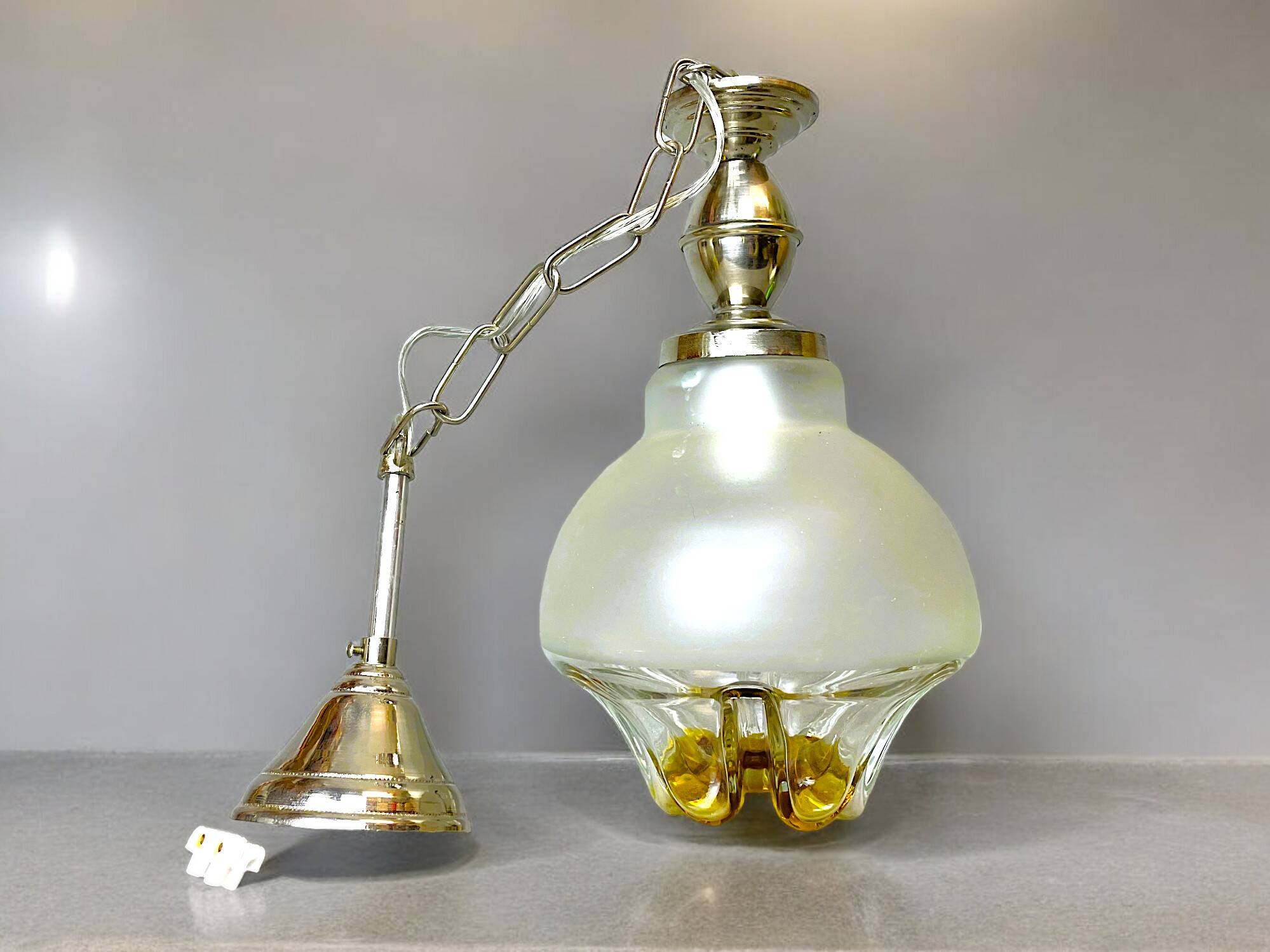 Italian Mazzega style Glass Hanging Lamp