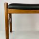 Tabouret en cuir noir et palissandre, de design danois fabriqué par Spøstrup Furniture, années 1960