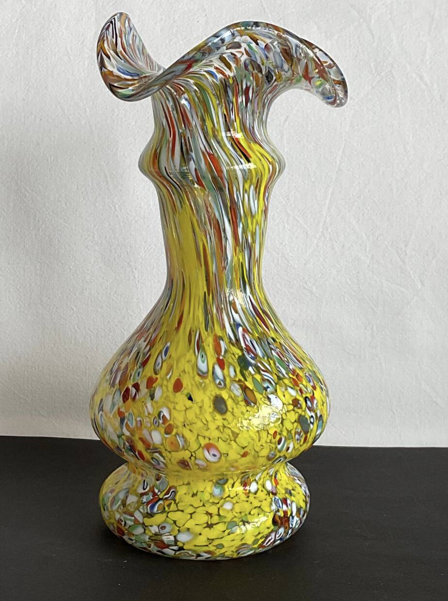 Vintage Murano Millefiori Glass Vase – Mouth Blown – Italy