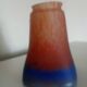 MULLER FRERES LUNEVILLE - TULIP GLASS speckled orange-blue - square base