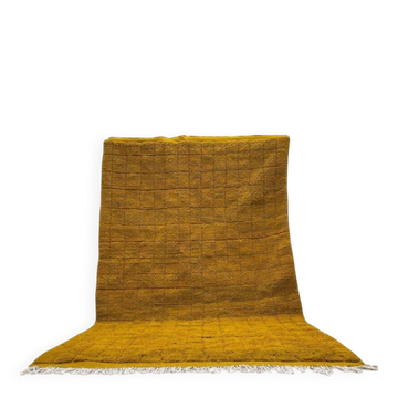 Tapis en laine marocain jaune traditionnelle taille 150 x 250 cm