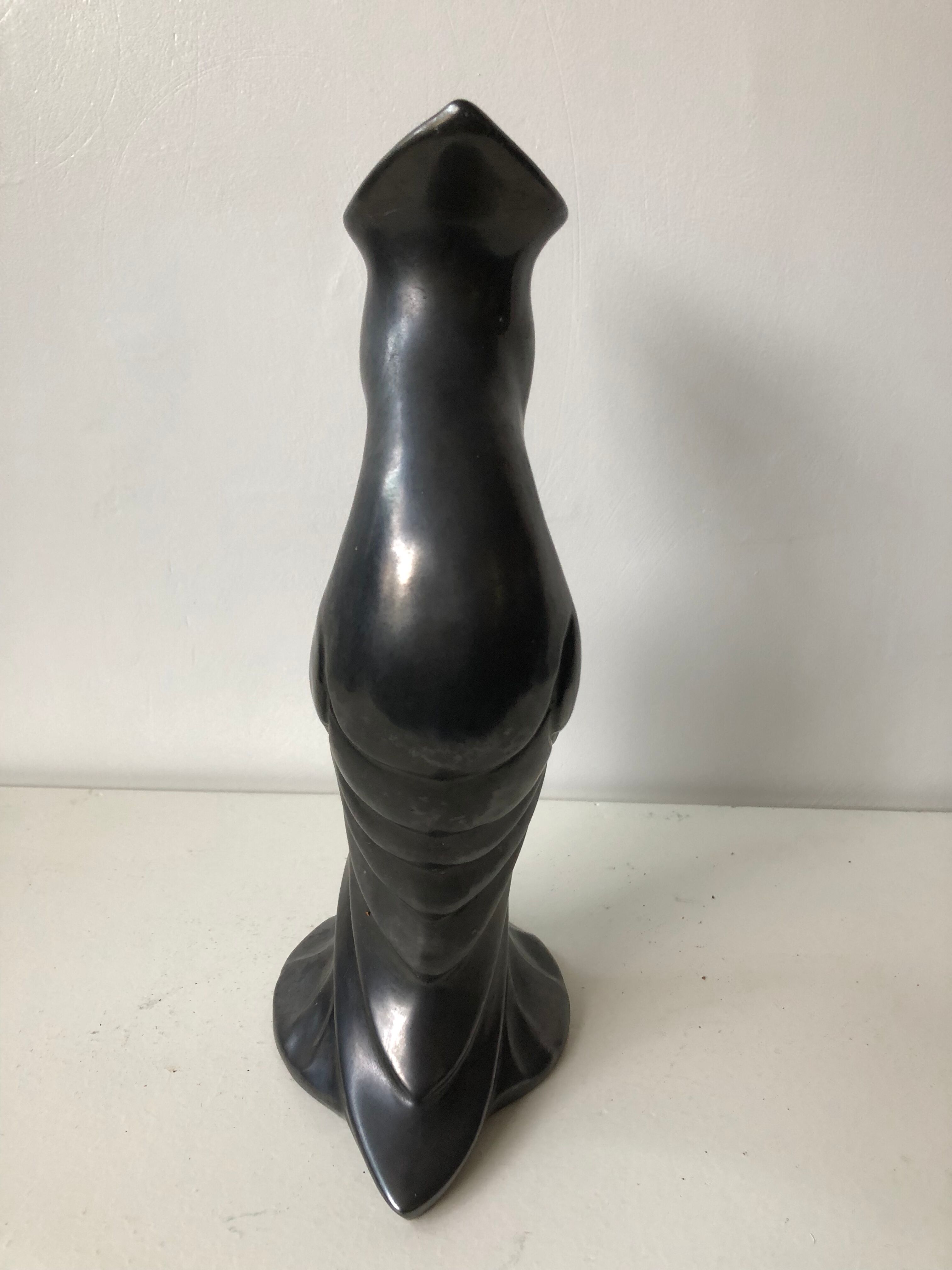 Glazed Black ceramic vase