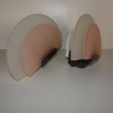 Pair appliques glass metal half-moon diva Enzio Didone arteluce circa 1980