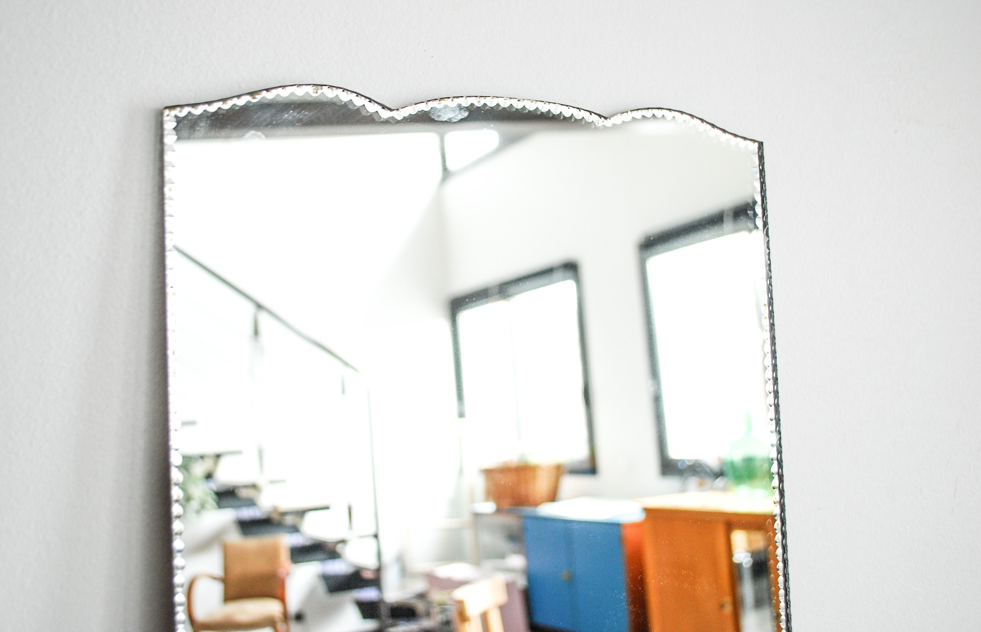 Beveled vintage mirror, 30x149cm