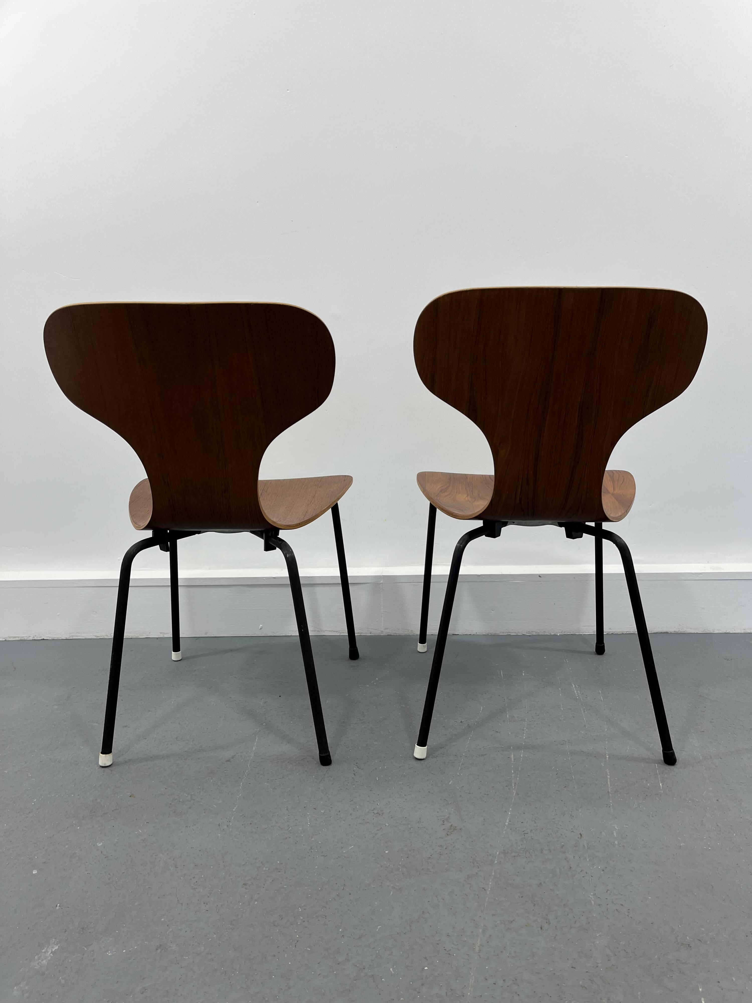 Mid-Century Danish Plywood Chairs, 1950s, Set of 2
