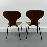 Chaises Mid-Century en Contreplaqué Danois, 1950s, Set de 2