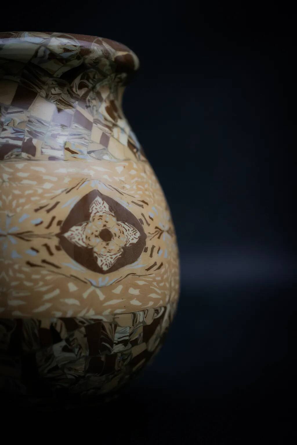 Vase Gerbino en terre mêlée à nuances beiges