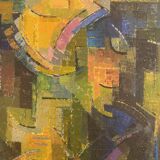 Cubist Composition by Alfred Vachon, Oil on canvas, 1961