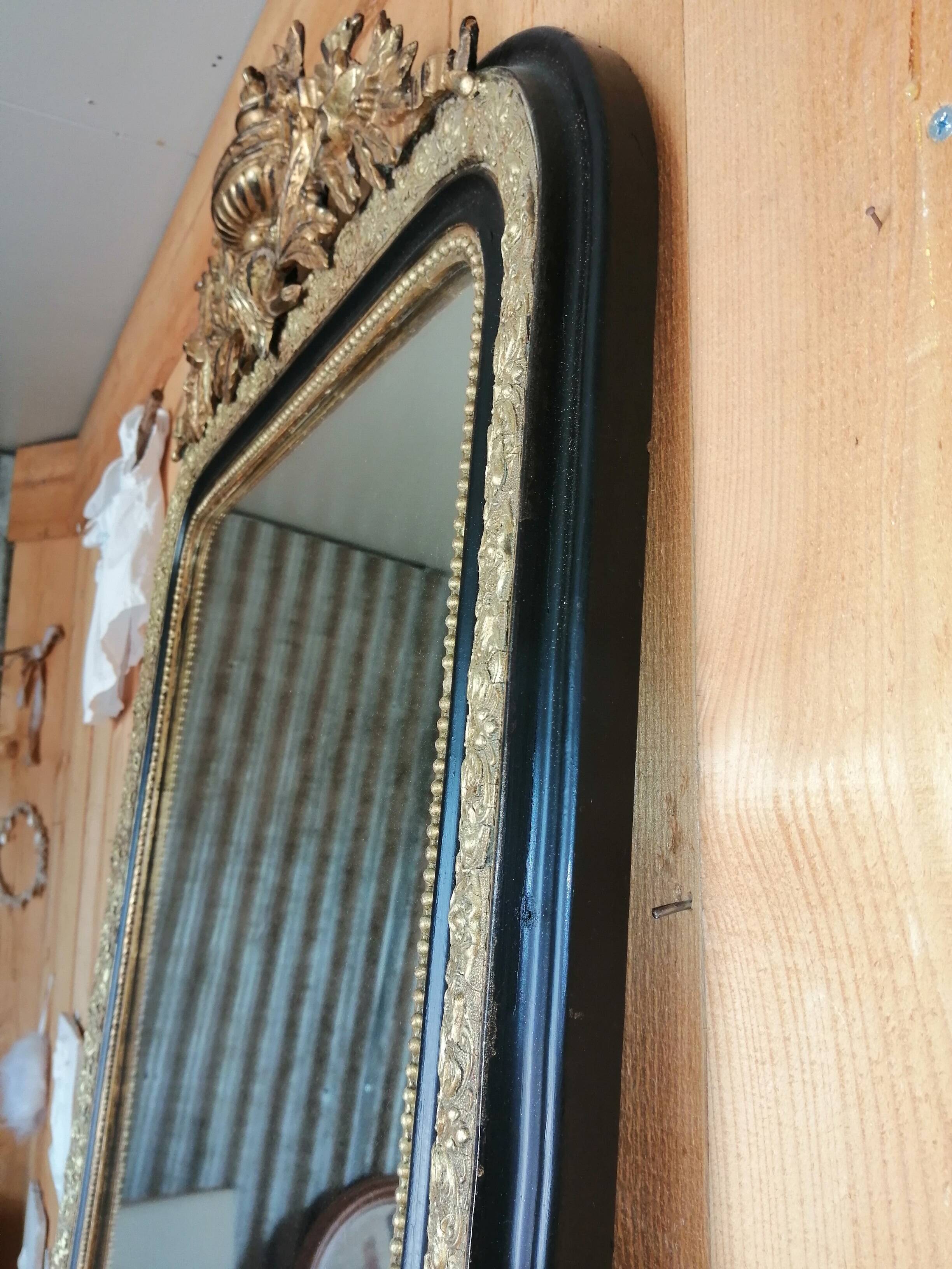 Old gilded mirror Napoleon III style
