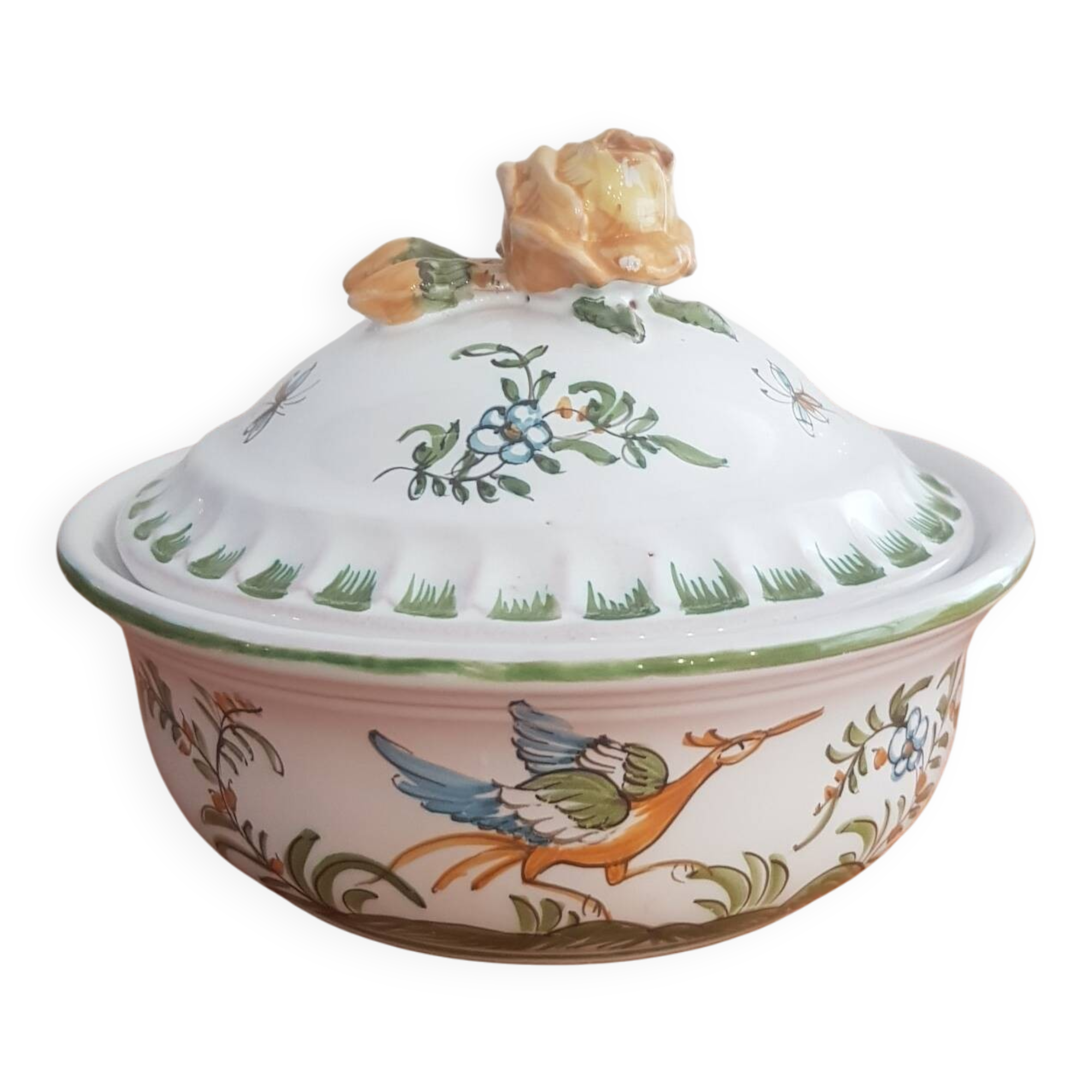 Candy dish or trinket tray signed Lallier in Moustiers