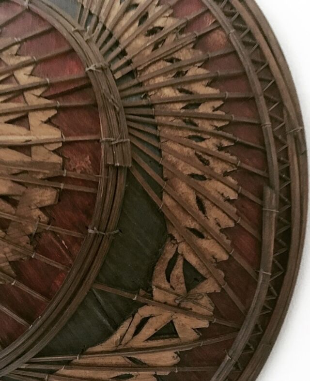 Asian straw and rattan hat