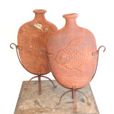 Pair of vase with decoration of fish