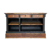 Solid wood box counter.