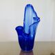 Large "handkerchief" vase in blown cobalt blue glass, 1960s.
