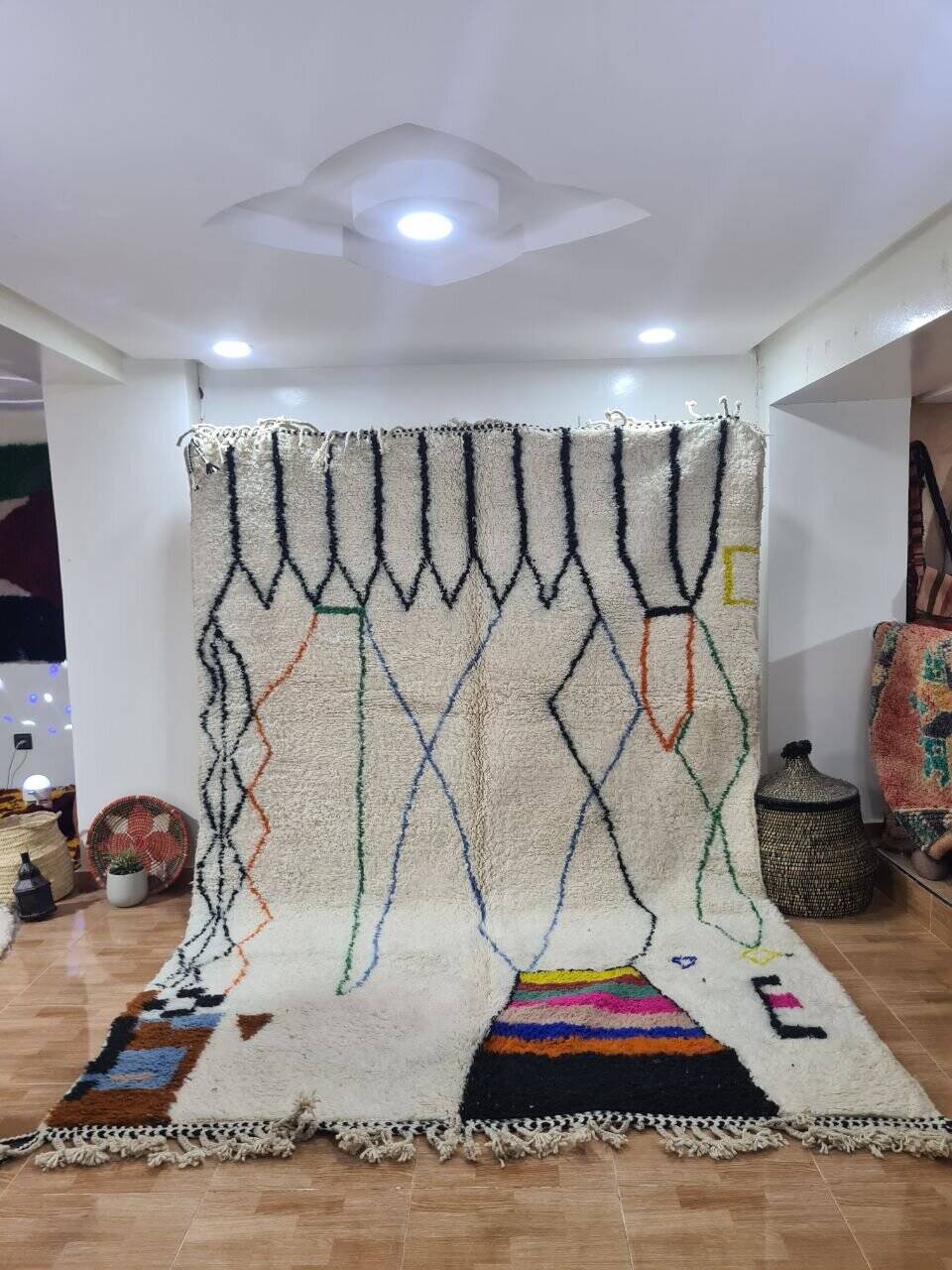 Handmade wool Berber rug 300X200 cm