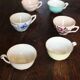 A set of 6 cups Colours Flowers Digoin Céranord Saint Amand