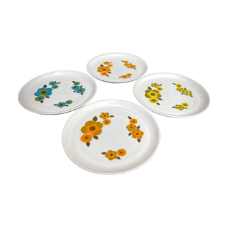 Lotus arcopal 4 assiettes vintage