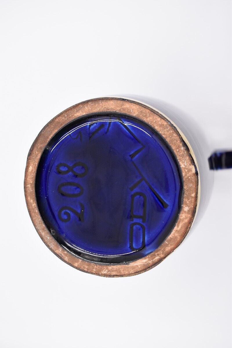 Large ceramic art deco vase by Odyv blue sèvres