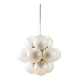 Space Age Sputnik Brass & Glass Globes Ceiling Light/Chandelier from Kaiser Leuchten, Germany, 1960s