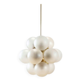 Plafonnier/lustre en laiton et globes en verre Sputnik de l'ère spatiale de Kaiser Leuchten, Allemagne, années 1960