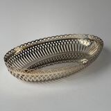 Vintage openwork basket in silver metal