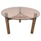 Midcentury design chrome and smoked glass coffee table - 1970s