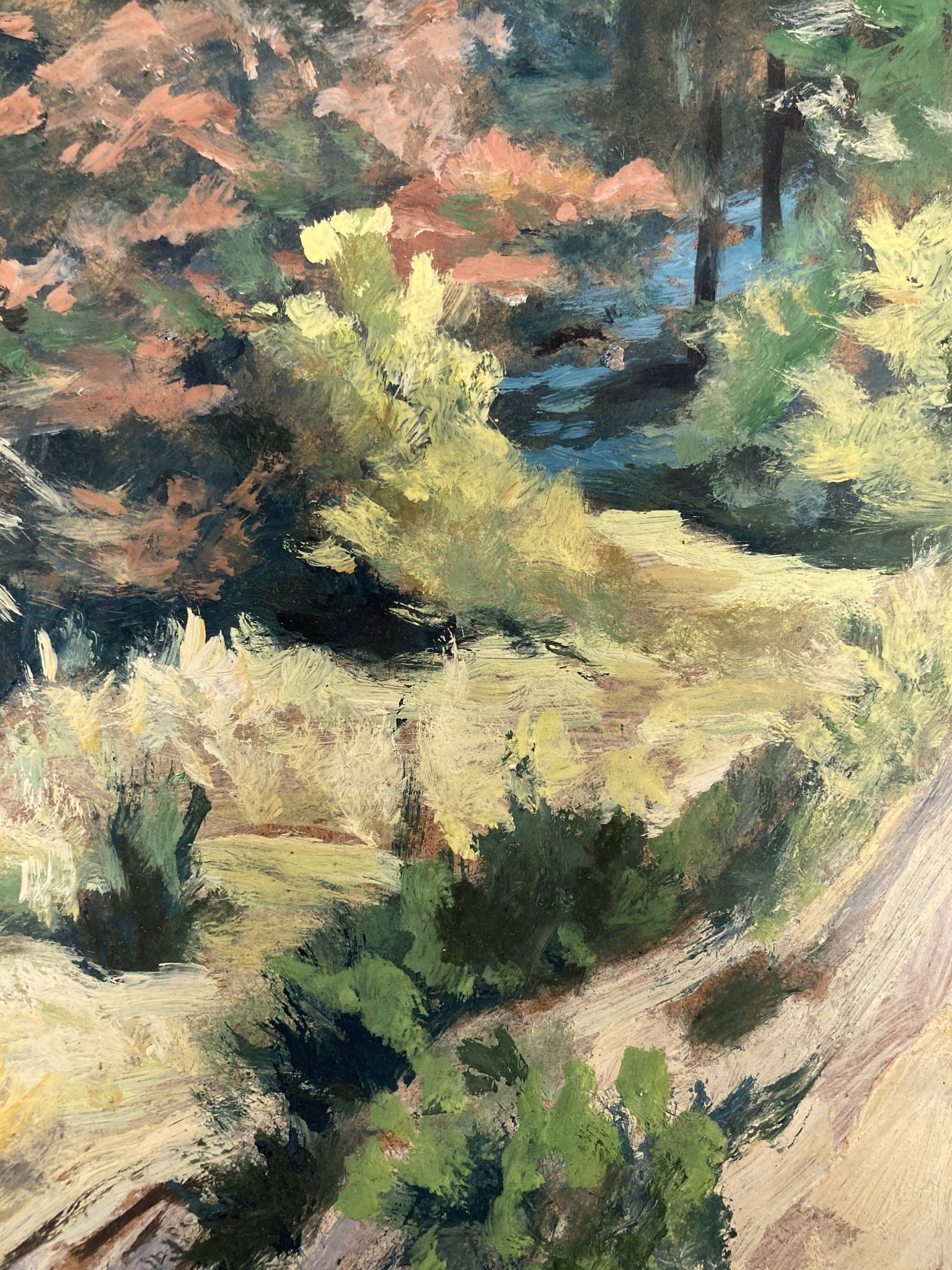 Oil on vintage panel signed