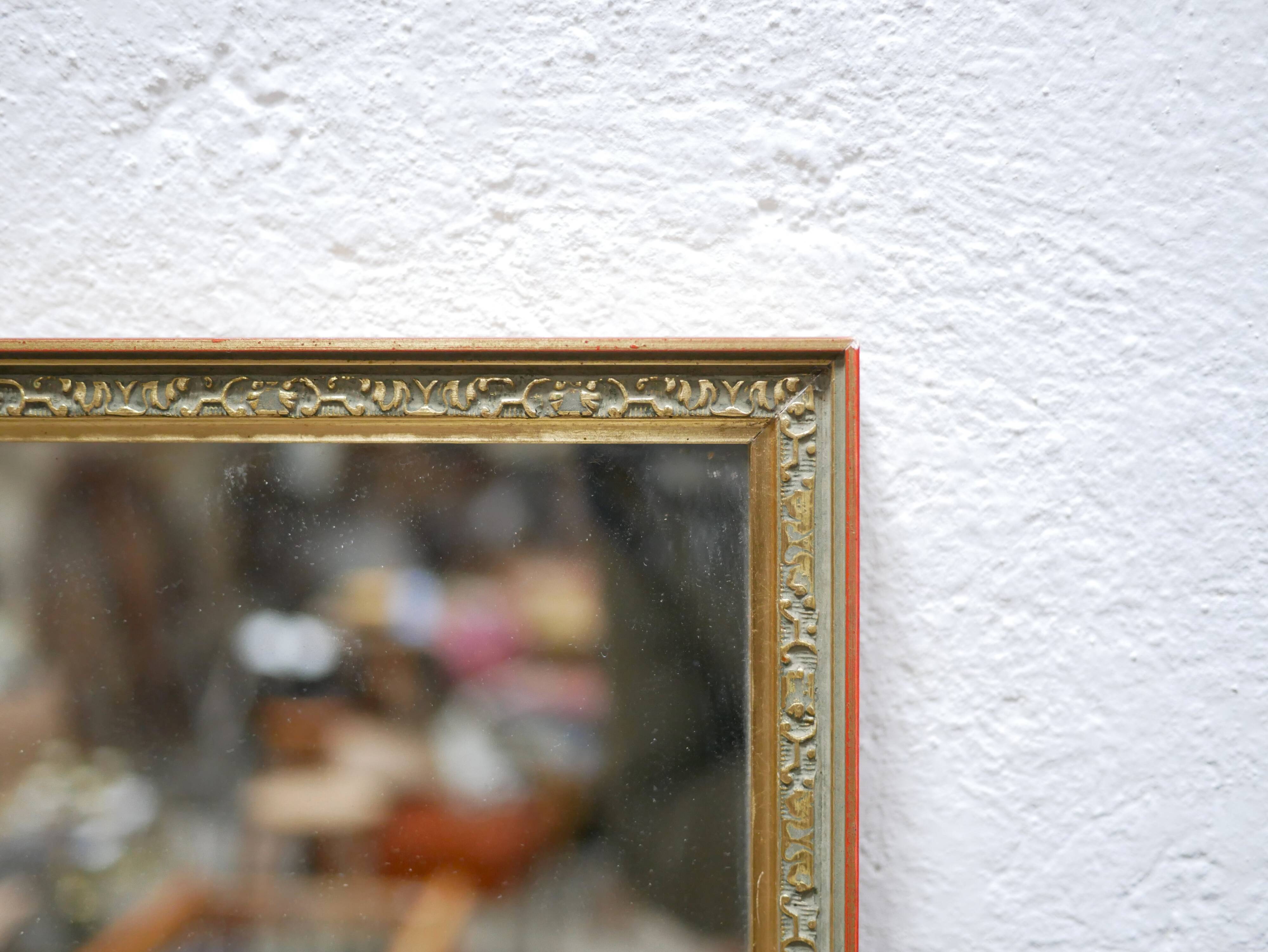Vintage mirror in gilded wood 126cm x 28cm