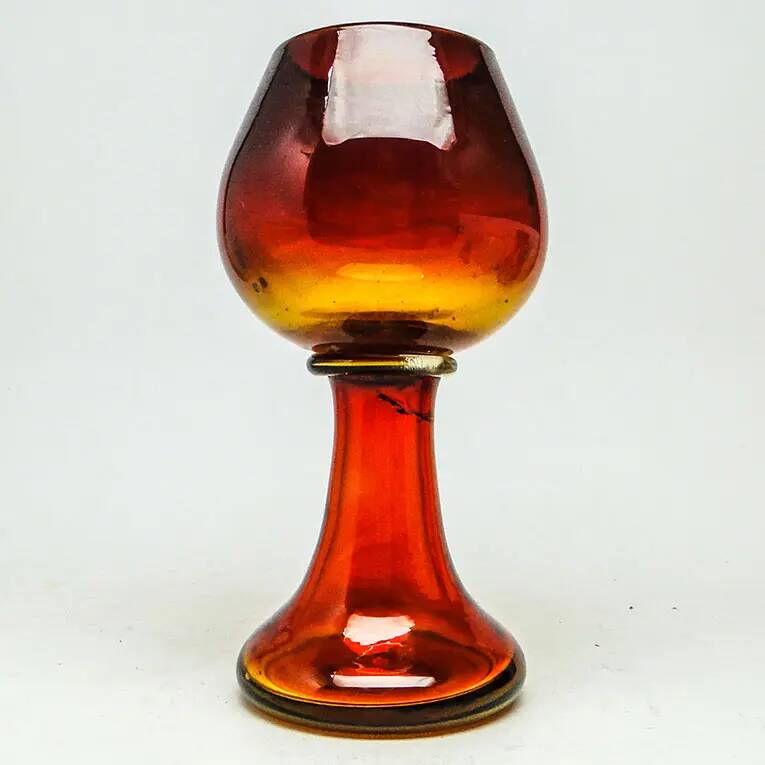 Mid-century modern vase, multicolour glass, designed by J. Słuczan-Orkusz, Poland, 1970s